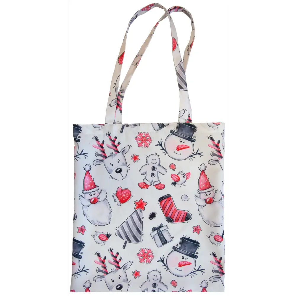 Сумка шоппер Новогодние игрушки 40х35 см белая 83588369 STLM-2202649 SEASONS 