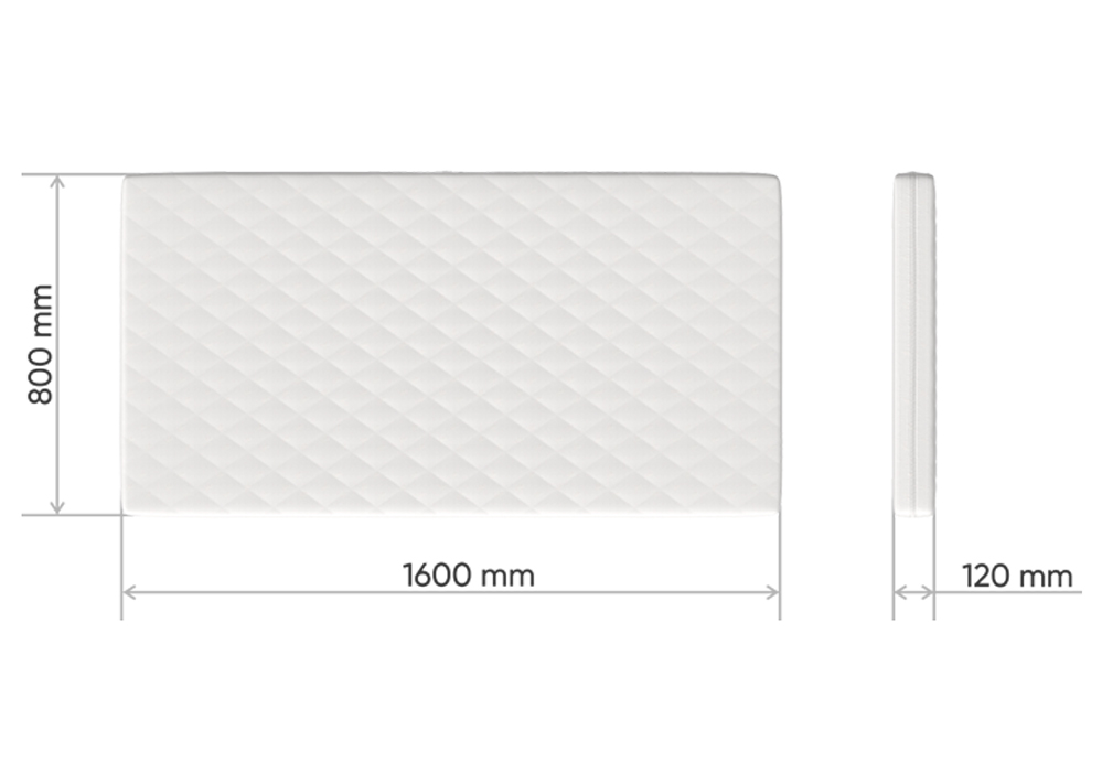 Матрас для кровати Home M 80х160 см кокос/eco-foam/латекс, 12 см ELLIPSE ELLIPSE HOME 351821 Белый Santreyd  - Вид №2