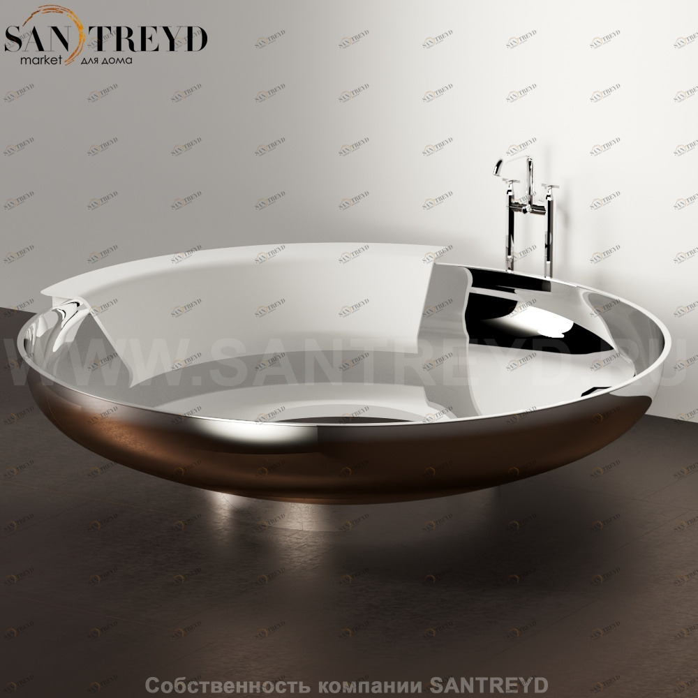 Ванна свободностоящая UFO с 1 спинкой стальная Agape AVAS0906A