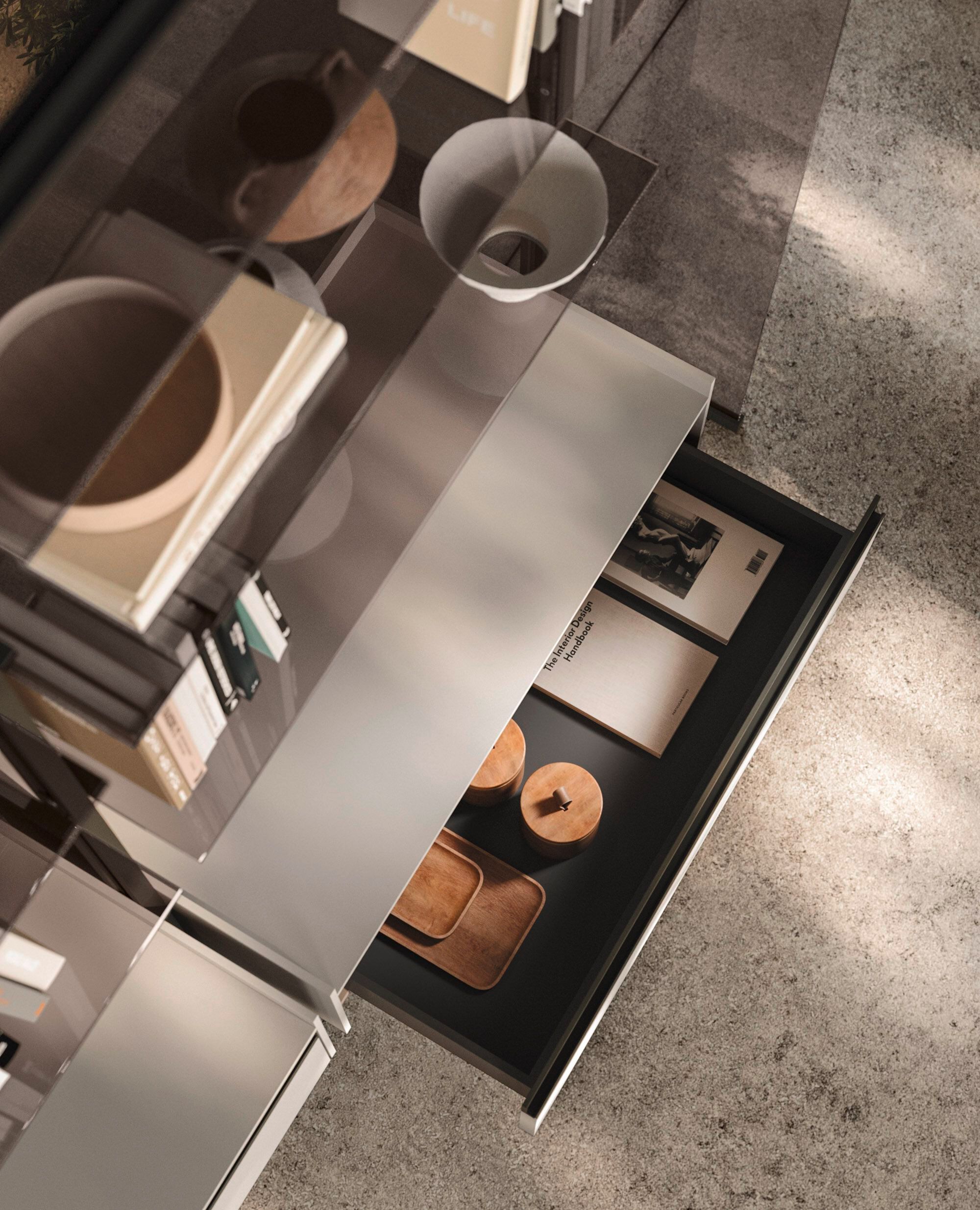 Модульный книжный шкаф из алюминия и стекла Arrital Feeling Home ARCH-00150246 - Вид №4