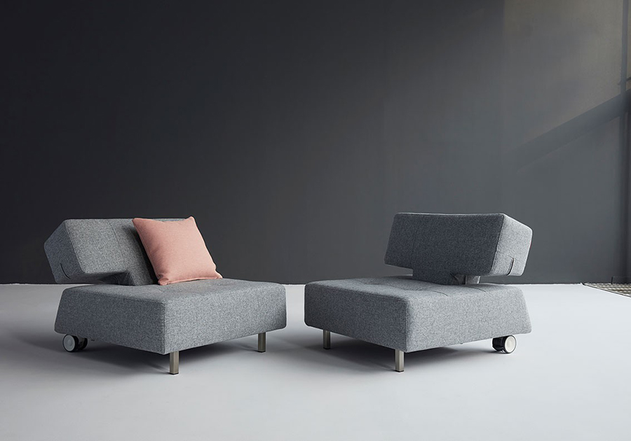 Кресло Long Horn Excess со стальными ножками и колесиками, гранит Innovation Living LONGHORNCH565 - Вид №4