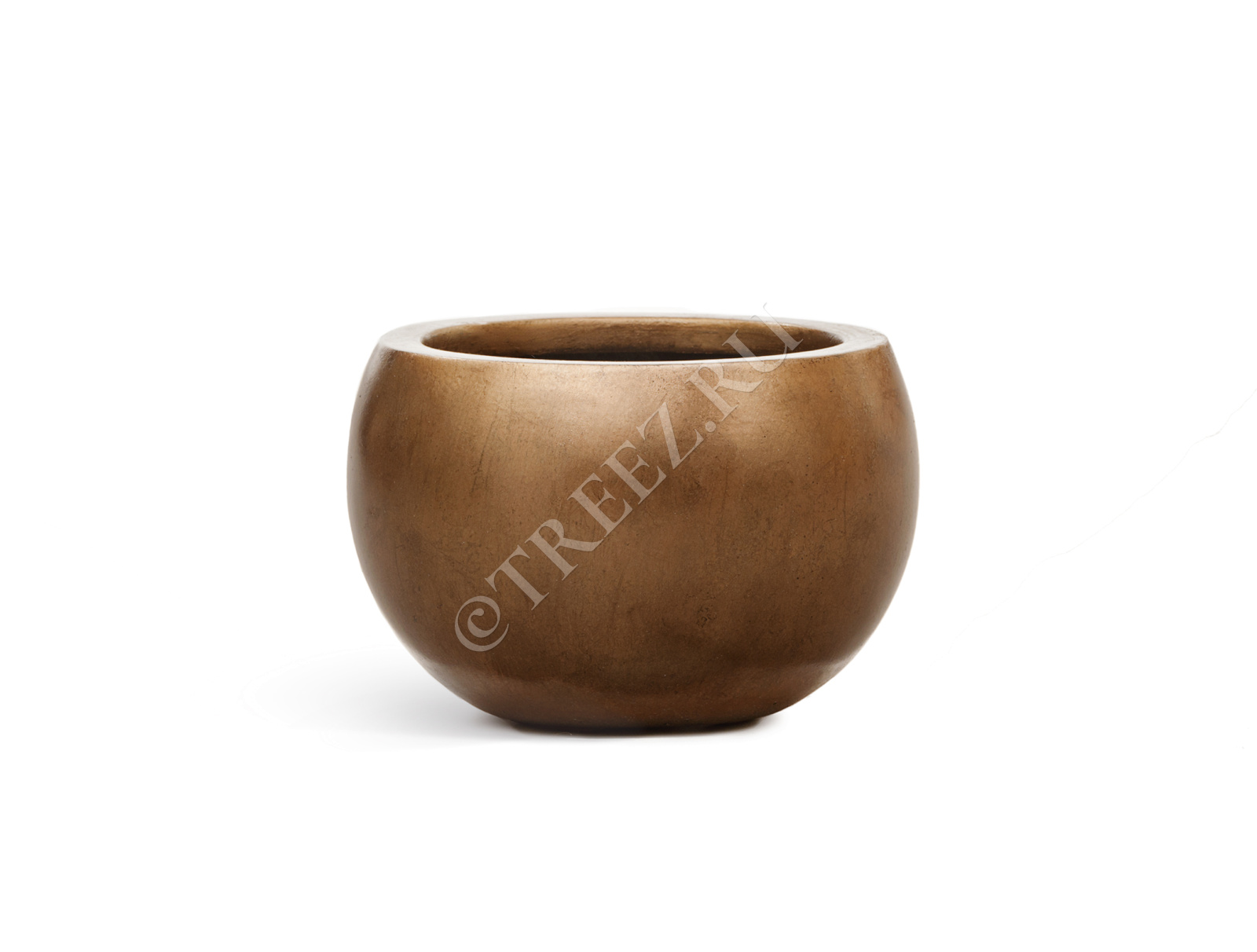 41.3318-04-016-BRS-22 Кашпо  Effectory - серия Metal - Полусфера - Тёмное матовое золото Цветочная коллекция  - Вид №3