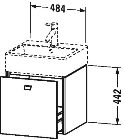 BR405201818 Тумбочка подвесная Brioso #BR4052 484 x 459 мм Белый матовый, декор Duravit - Вид №1