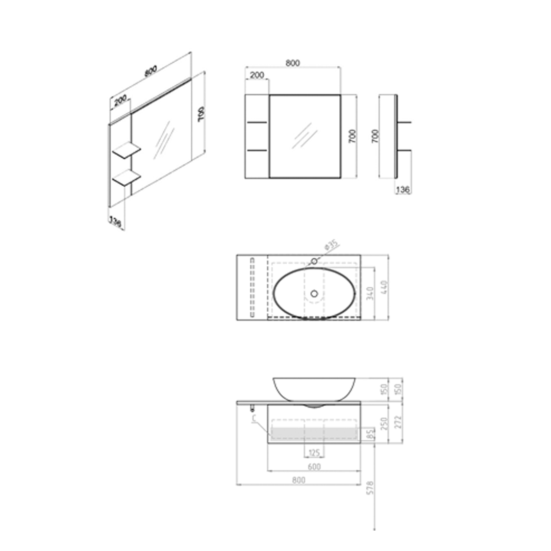 Мебельный комплект«RINGO» SANITA LUXE RNGSLCW50011W1 - Вид №1
