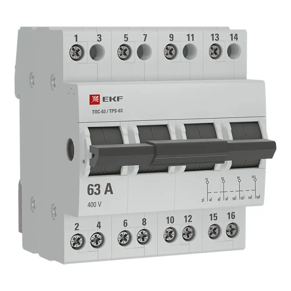 Трехпозиционный переключатель EKF Proxima 4P 63 А 88883188 STLM-2157154 