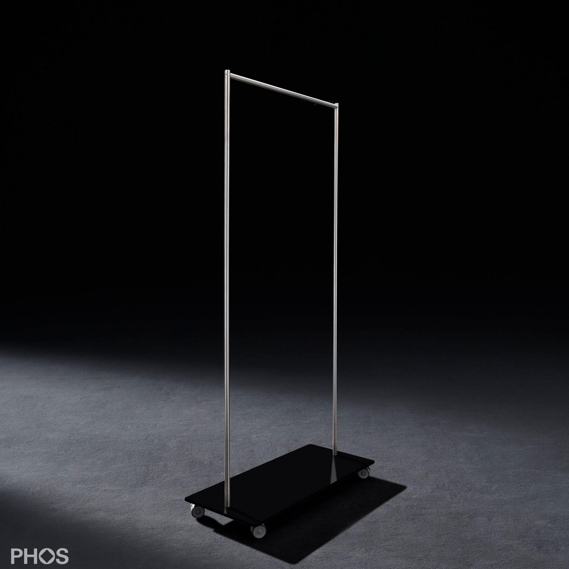GW1-BPS Гардеробная тележка Twin Pur с платяной штангой, основание: черное. PHOS  - Вид №1