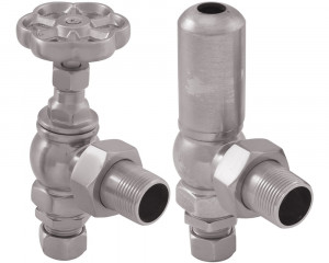 HAN016 Впускной ручной клапан радиатора Daisy Wheel 15 мм (сатинированный никель) Сarronheating