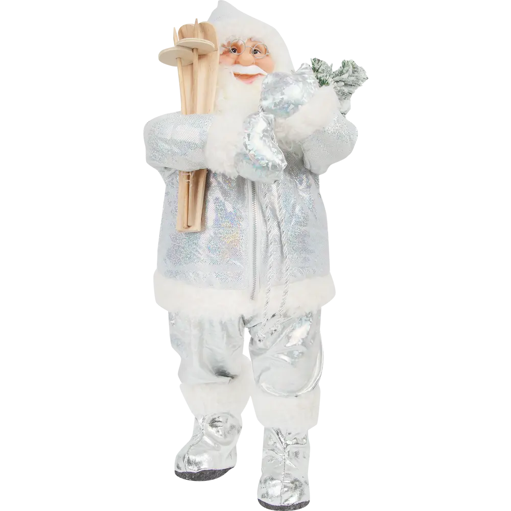 Фигурка декоративная «Дед Мороз с лыжами», 60 см, пластик, цвет белый/синий RELANCE STLM-2079540 - Вид №1