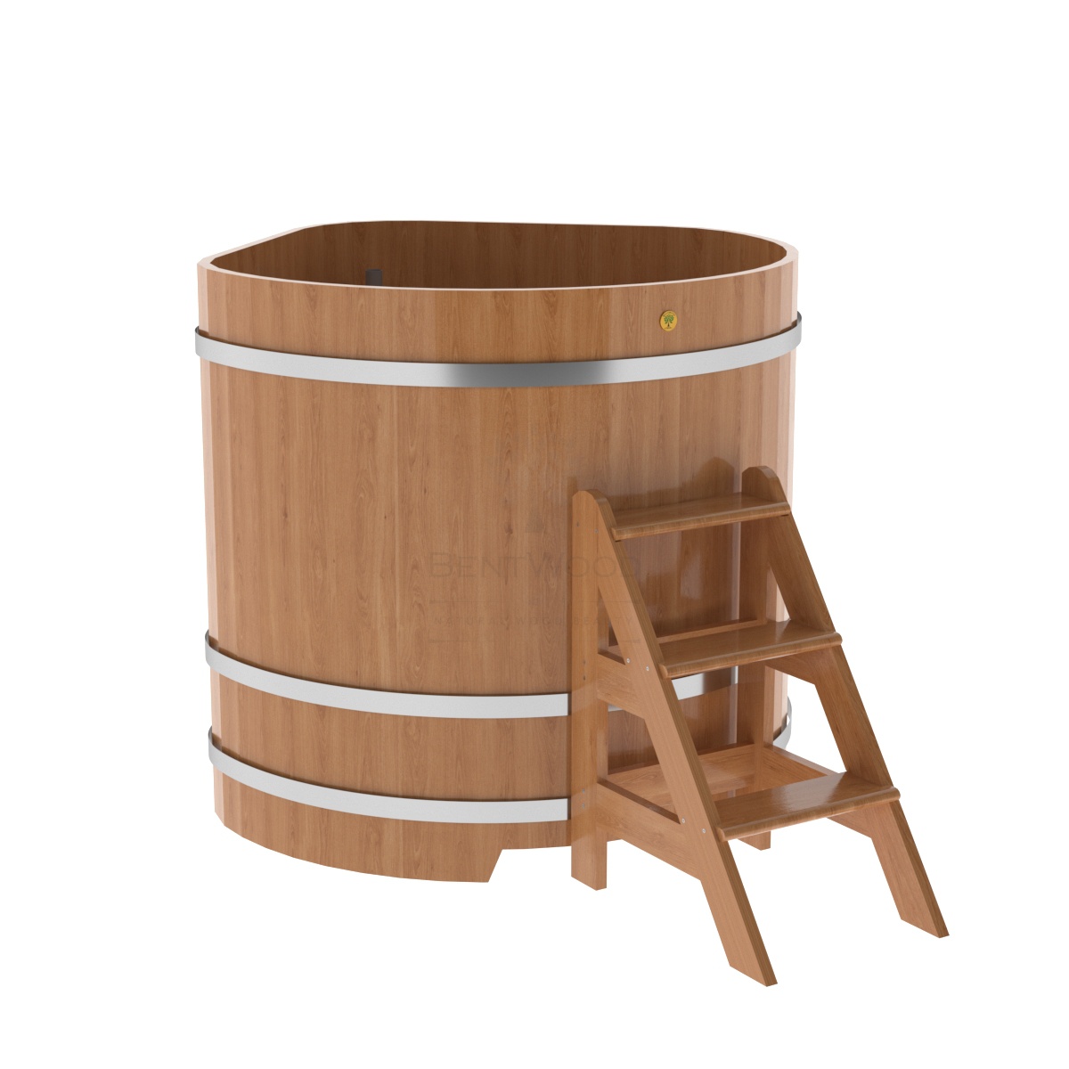 1357 Купель угловая из дуба 1,19х1,19х1,2 натуральная Alyarus 