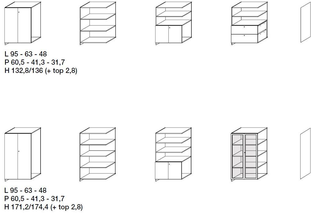 Citterio Низкий офисный шкаф для хранения вещей с распашными дверцами sun-id-1384954 - Вид №2