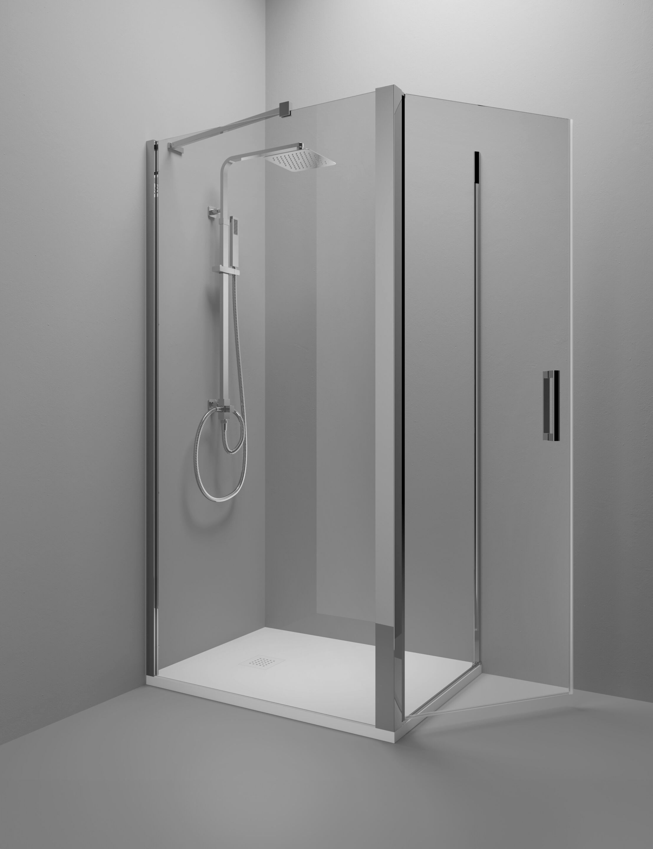 Алюминиевая и стеклянная угловая душевая кабина с распашной дверью TAMANACO SWING ARCH-00114950 - Вид №8