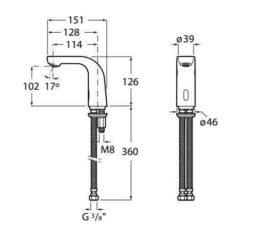 Хромированный латунный электронный смеситель для раковины с ограничителем расхода Roca L20 ARCH-00010957 - Вид №1