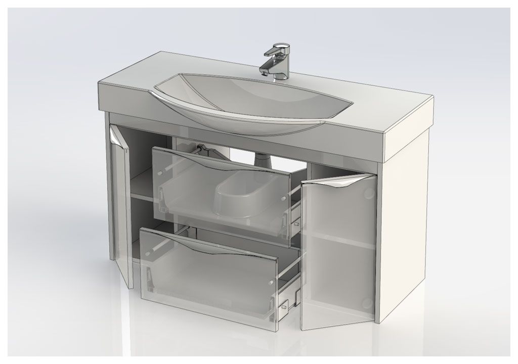 Тумба с раковиной Aquanet Франка 105 белый 0018305500182330 - Вид №7