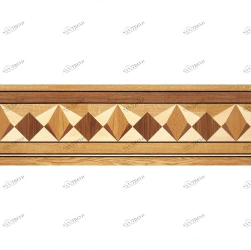 Художественный паркет Da Vinci Паркетный Бордюр 26-175 Орех Европейский (Грецкий) Селект (Гладкая) 1000х200 мм 26011175