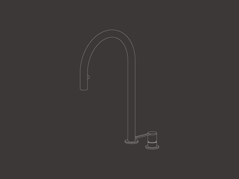 Смеситель для кухни с 2 отверстиями из нержавеющей стали со съемным ручным душем CEADESIGN INNOVO ARCH-00018063