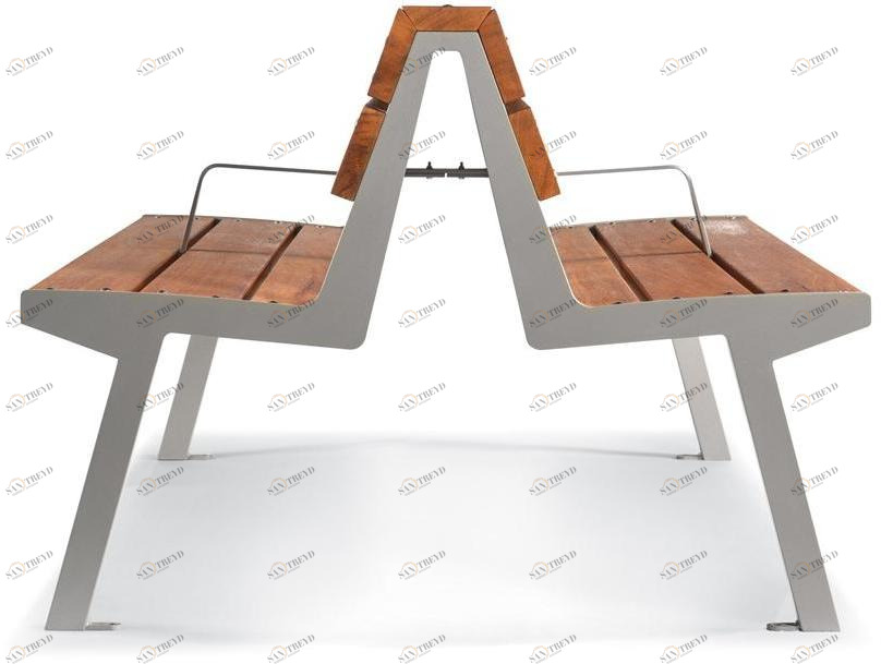 City Design Скамья из стали и дерева со спинкой Noale Noala doppia