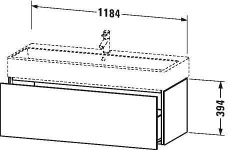 LC617905353 Тумбочка подвесная L-Cube #LC6179 1184 x 459 мм Каштан темный, декор Duravit - Вид №1