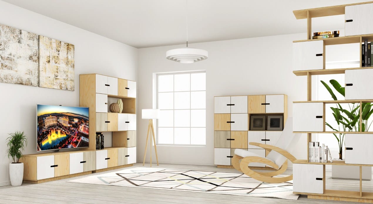 Шкаф для телевизора из фанеры с распашными дверцами Radis ARCH-00050382 - Вид №6