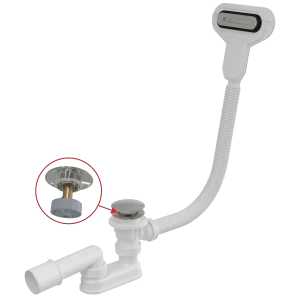 Сифон для ванны CLICK/CLACK с плоским переливом, хром