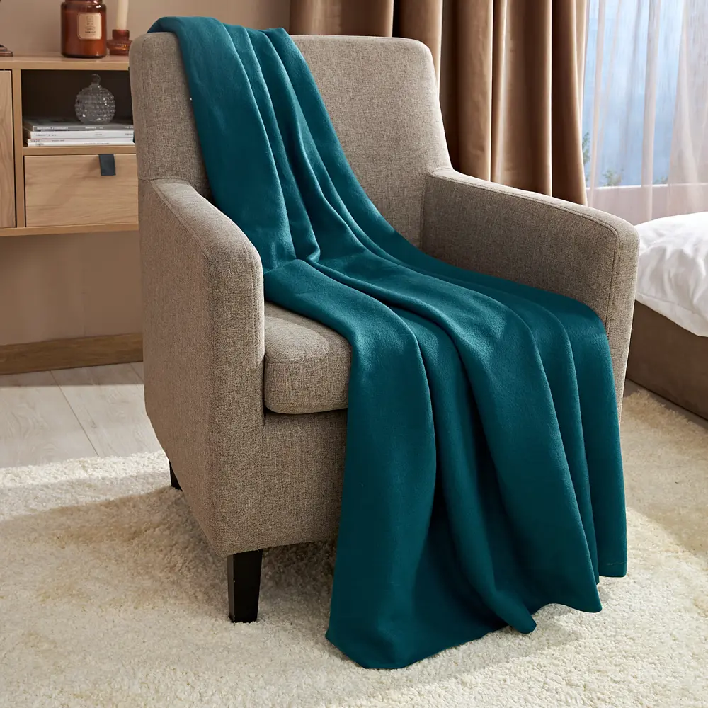 Плед First 130x160 см флис цвет зеленый СТОЛИЦА ТЕКСТИЛЯ STLM-2101938 - Вид №3