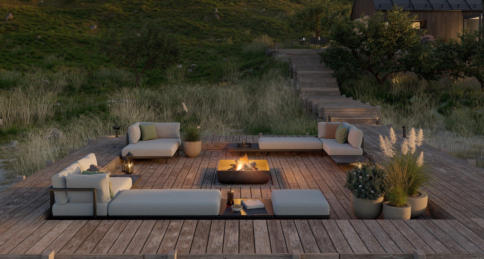 Модульный садовый диван Batyline® с полуостровом Royal Botania Alura Lounge ARCH-00001610 - Вид №4