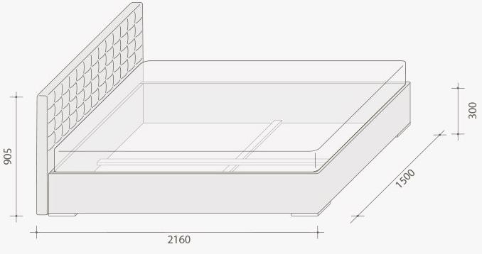 Lema Съемная тканевая кровать с мягким изголовьем sun-id-1442982 - Вид №2