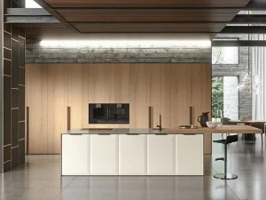 Aster Cucine Деревянная кухня с островом Brera academy