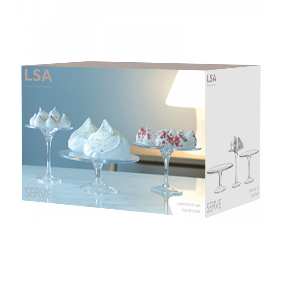 Набор подставок для пирожных Serve 3 шт LSA International G112000301 - Вид №5