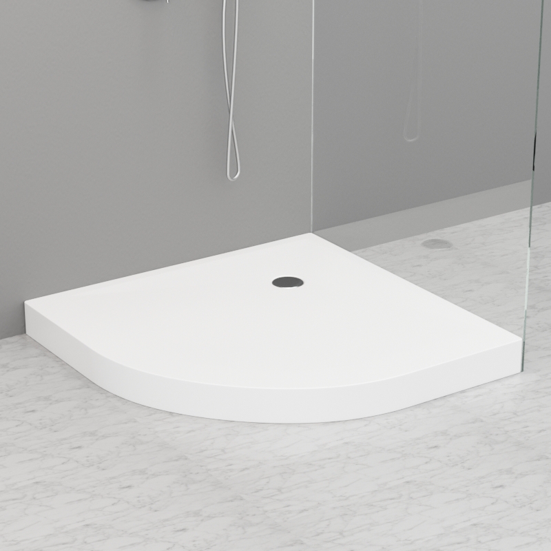 705016 Душевой поддон угловой из акрила h9 с антислипом белый в комплекте с сифоном, цвет Белая глазурь Kerasan DOCCIA Италия