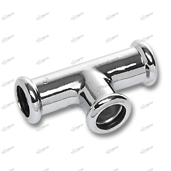 11613028 SANHA 16130 пресс-фитинг, медь, тройник ВПр, хром. 28 мм 