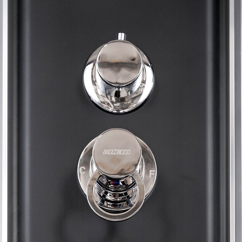 ЕМ1512 L N с гидромассажем (гм.) Душевая кабина DETO Серия EM BМ4510 с электрикой BLACK - Вид №2