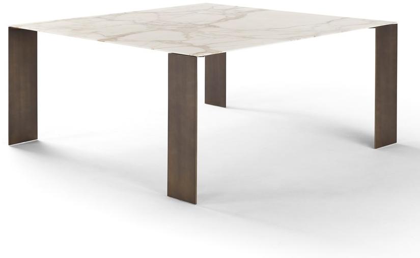 AMURA Квадратный мраморный стол с основанием из листового металла Exilis Am092.t480 - Вид №1
