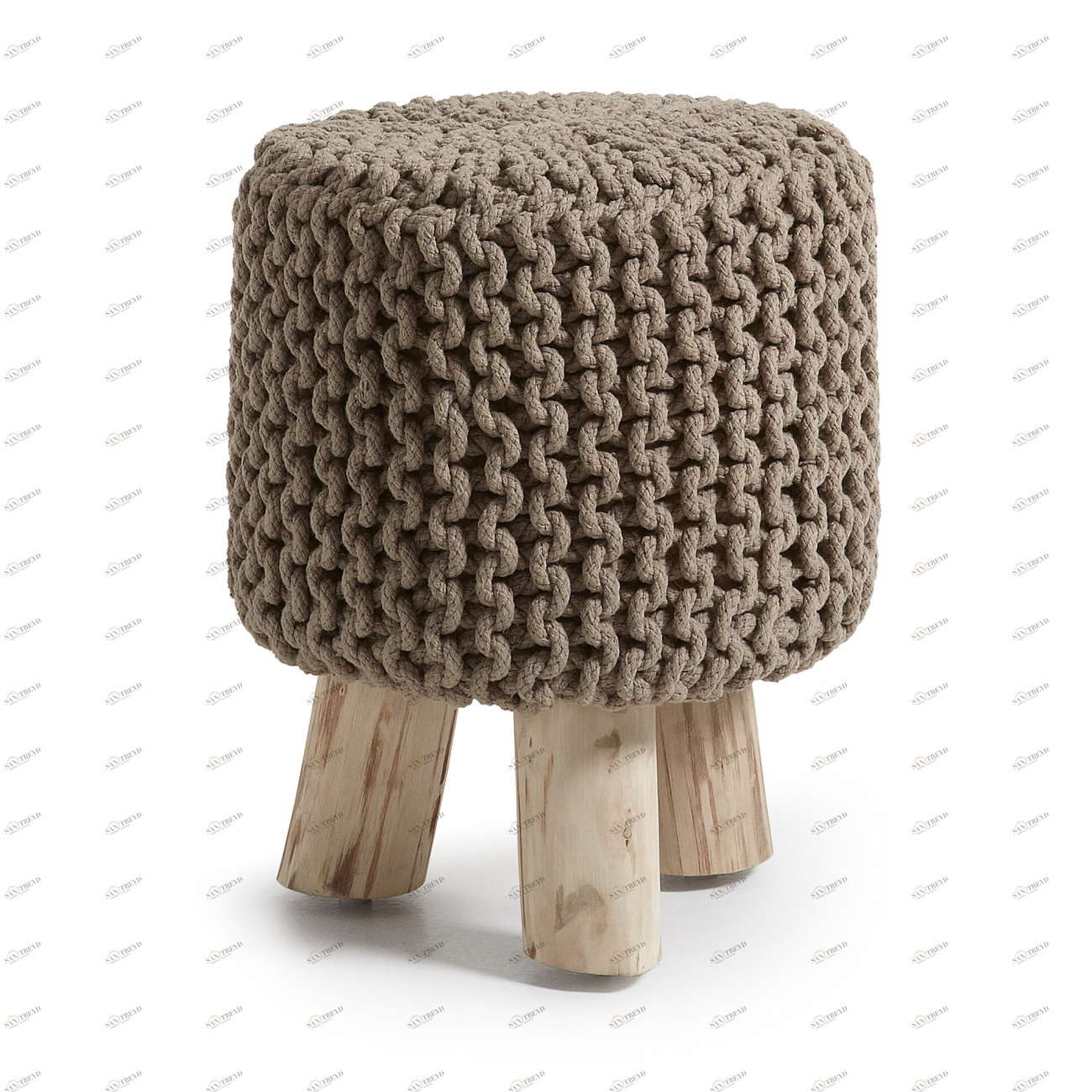 Табурет мягкий на трех ножках коричневый 41 см Sleek BARCELONA DESIGN  151624 