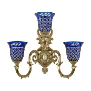 Бра настенное синее Bohemia Ivele GU 7203B16/2+1/210 BOHEMIA IVELE ПОД СТАРИНУ 00-3889101 Синий