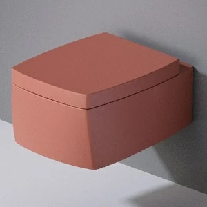 S521142 Подвесной унитаз настенный Розовый A. e T. Italia SQUARE Италия