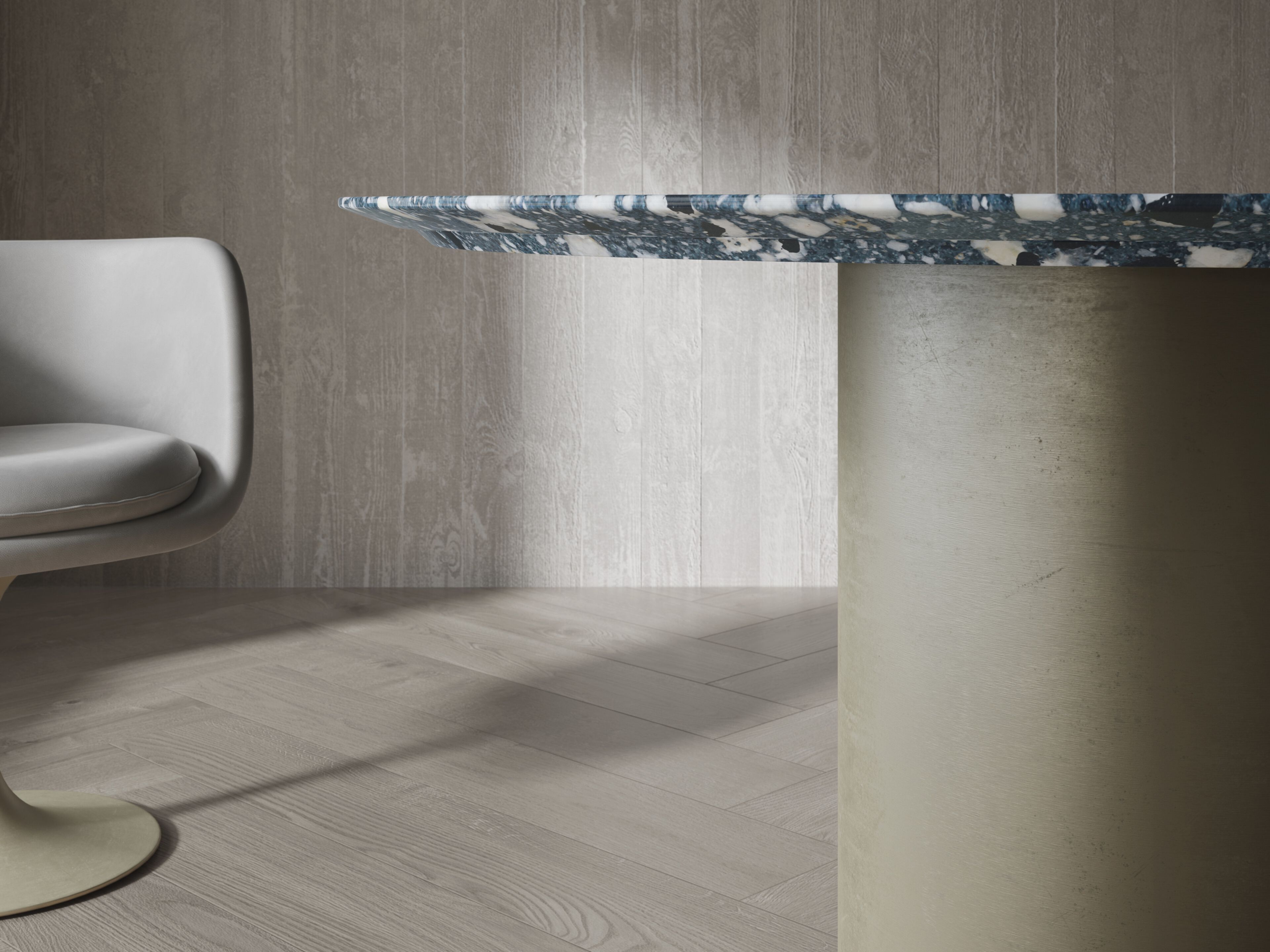 Круглый стол из стали и стекла Natuzzi Italia Deep ARCH-00078668 - Вид №3