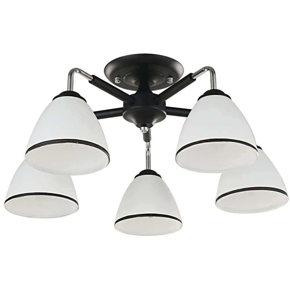 Люстра Inspire Poitiers - черная потолочная с 5 стеклянными плафонами 85113381 STLM-0058958 - Вид №3