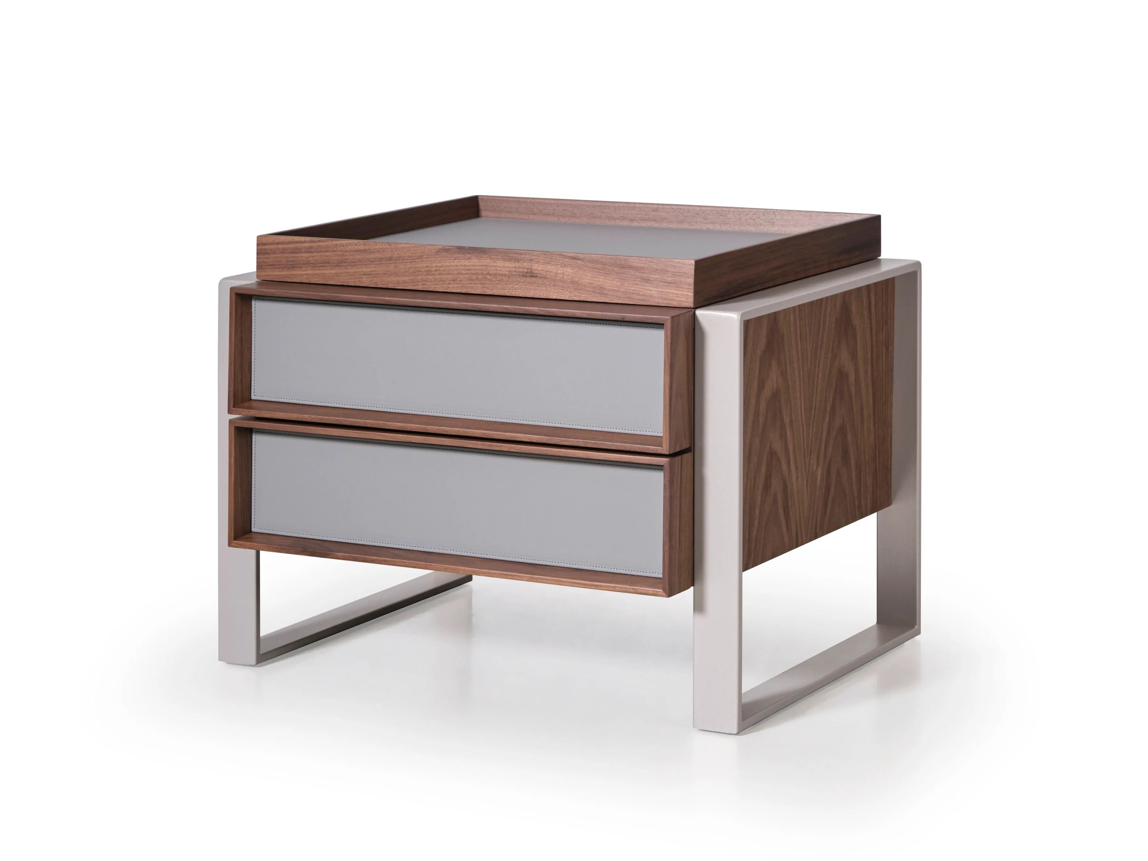 Деревянная тумбочка и кожаные детали, с ящиками Turri Joel ARCH-00079206