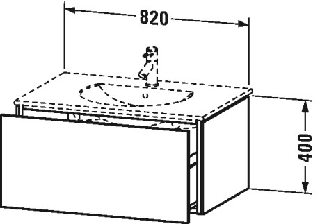 LC616205151 Тумбочка подвесная L-Cube #LC6162 820 x 534 мм Сосна коричневая, декор Duravit - Вид №1