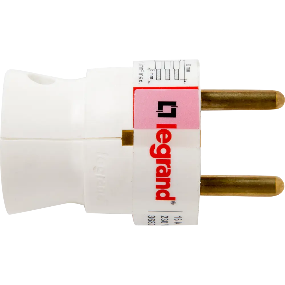 Вилка с заземлением Legrand Элиум 230 В цвет белый 13296656 STLM-2181558  - Вид №1