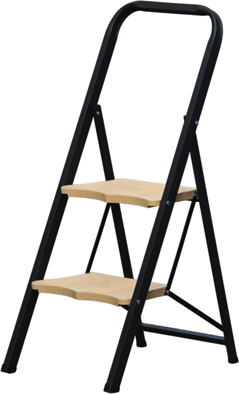 Стремянка MK802P стальная 2 ступени Алюмет односторонняя с широкими пластиковыми ступенями