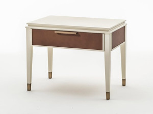 Прямоугольная кожаная прикроватная тумбочка с ящиками