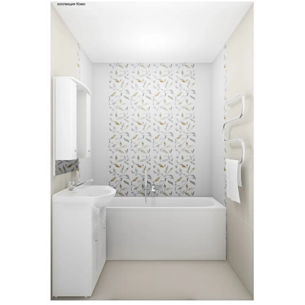 Плитка настенная «Комо» 7 60x30 см 1.98 м² цвет белый 82460189 STLM-2025212 Керамин  - Вид №3