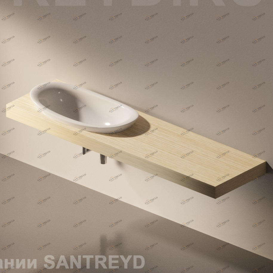 Flaminia IO e SI Столешница с отверстием под раковину от 110 до 150 см светлый дуб IO90M2.WL Ceramica Flaminia IO90M2WL