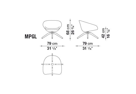 Вращающееся кресло на сиденье из ткани B&B Italia Mart ARCH-00033718 - Вид №5
