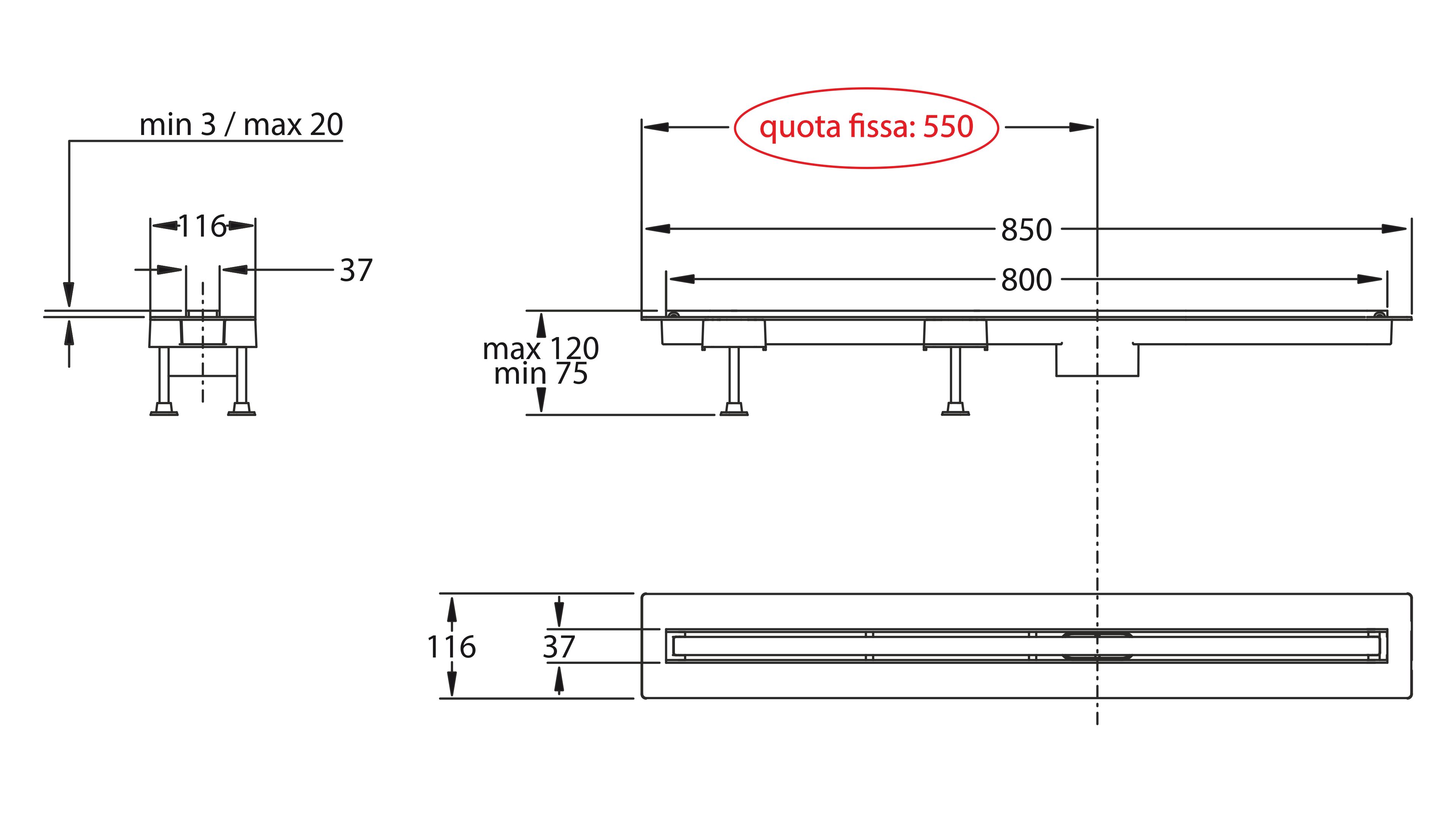 Слив для душа из нержавеющей стали Bonomini Canalissima ARCH-00057110 - Вид №1
