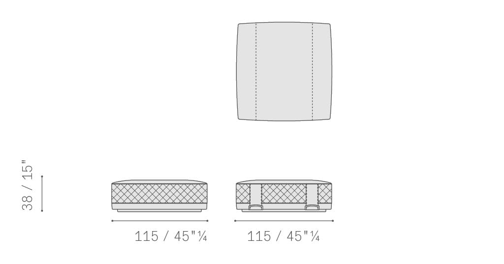Квадратный пуф из ткани и кожи Poltrona Frau коллекция-мебель и аксессуары ARCH-00109643 - Вид №5