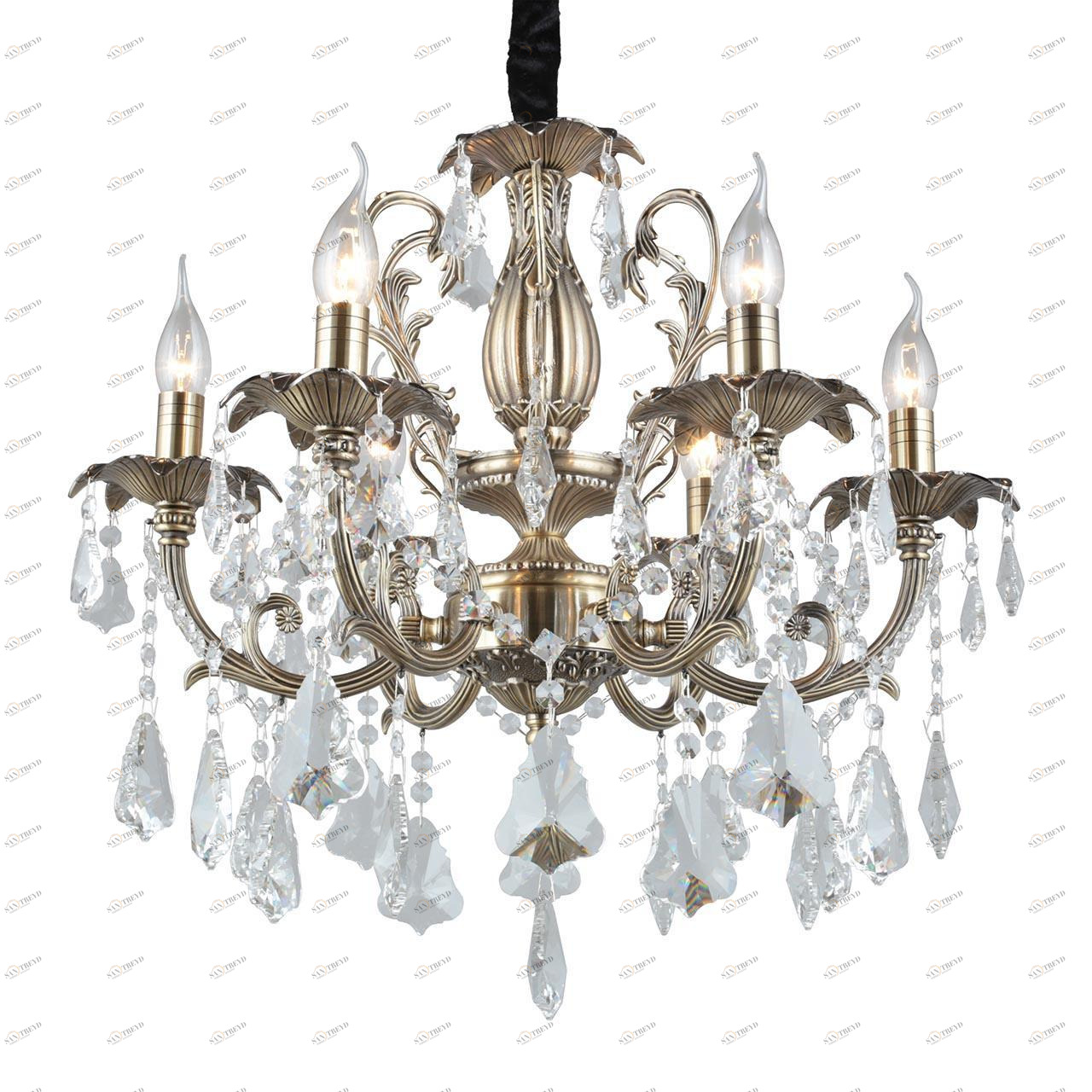 Подвесная люстра Omnilux Grosseto OML-77733-06 OMNILUX ДИЗАЙНЕРСКИЕ, GROSSETO 279731 Бронза 