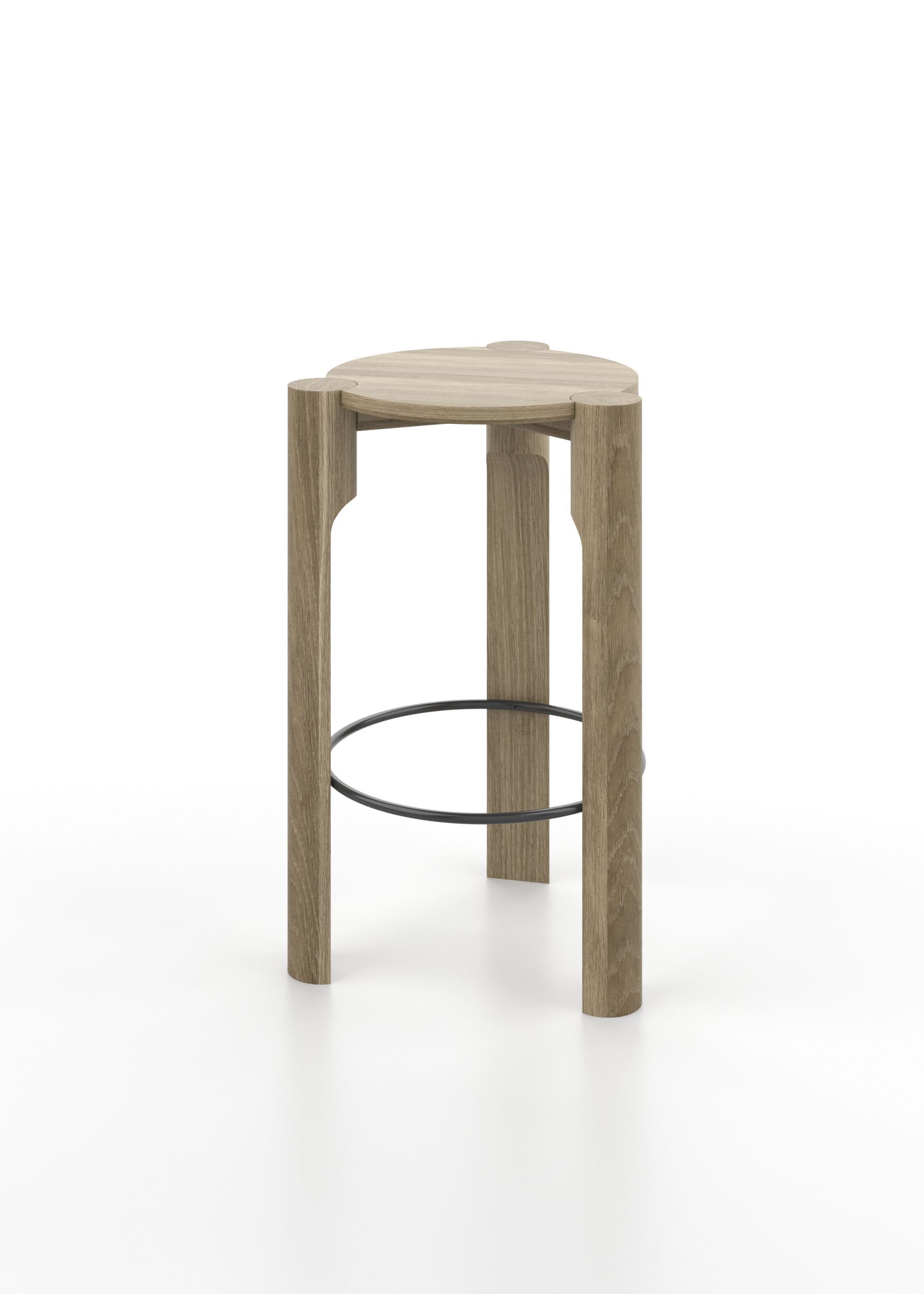 Деревянный табурет с подставкой для ног Omelette Editions Domus ARCH-00103969 - Вид №4