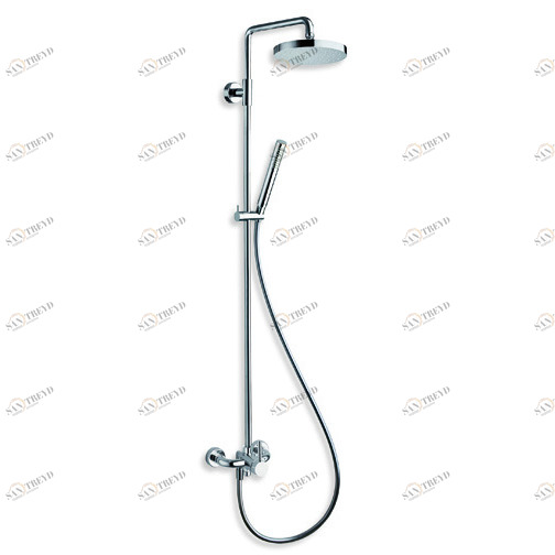 CRITV409 Внешний смеситель для душа с поворотной стойкой, регулируемым верхним душем с защитой от накипи, гибким шлангом LONG LIFE и ручным душем с защитой от накипи со штангой скольжения Cristina Rubinetterie 